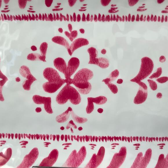 ARTISAN DE LUXE Pink White Melamine Oblong Serving Tray Platter 7 x 15 NEW - Picture 10 of 13